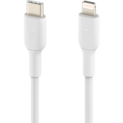 贝尔金（BELKIN）苹果数据线 PD快充 Type-C转Lightning充电线 MFi认证 iPhone手机充电线 1米白色 CAA003