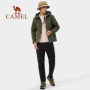 CAMEL骆驼户外软壳衣男2023年秋季防水防风夹克加绒加厚连帽外套