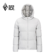 黑冰（BLACKICE）23年新款女短款连帽650+蓬户外加厚防风保暖羽绒服MG0589209F D 灰白 XL
