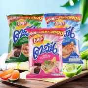 Lay's 乐事 薯片泰国进口休闲零食膨化虾味鱿鱼色拉套装56g*3口味随机新年