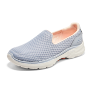 斯凯奇（Skechers）2023春季女子时尚浅口一脚蹬运动鞋124508 浅灰色/粉红色 38