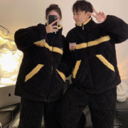 FENTENG 芬腾 2023年冬季新款情侣睡衣新款时尚卡通三层夹棉珊瑚绒家居服两件套 W237#W238# 男XXL