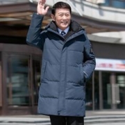 YAYA 鸭鸭羽绒服 中老年羽绒服男款长款年中年爸爸装加厚保暖外套
