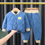 薇靡雅 新款秋冬儿童加厚加棉套装男女宝宝棉衣棉裤两件套家居服户外套装 加厚加棉 90cm