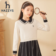 HAZZYS 哈吉斯 女童含羊毛连衣裙 奶油色