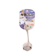日本多格漫牛革棉绳啃咬趣味系列 动物磨牙玩具 耐咬狗玩具 拉环球