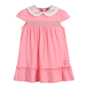 Teenie Weenie Kids小熊童装女婴童2022年夏季新款可爱娃娃领连衣裙 粉色 100cm