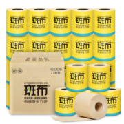 斑布卷纸 6D立体压花4层125g*27卷 本色卫生纸 有芯卷纸无漂白 整箱