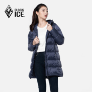黑冰（BLACKICE）23年新款女士650+蓬中长款轻量修身连帽羽绒服XYJ588653F D 藏蓝 XXL