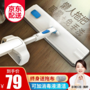 宝家洁喷雾喷水平板拖把家用一拖净懒人拖地神器干湿两用木地板拖布墩布 共2片布