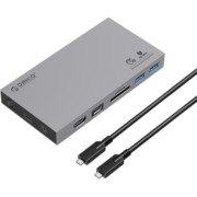 奥睿科（ORICO）扩展坞M.2NVMe硬盘盒桌面拓展Type-c转换器兼容雷电3&4适用Macbook笔记本电脑HUB CDH-10H灰