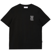 杰克·琼斯（JACK&JONES）夏季新款潮流男装短袖T恤字母刺绣纯棉直筒半袖上衣男士223101175 E40黑色 175/96A/M
