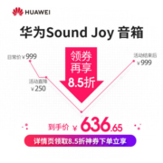 华为sound joy智能音箱便携式蓝牙音箱帝瓦雷低音炮桌面音响户外语音AI小艺 曜石黑【推荐】