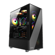 航嘉（Huntkey）GX660T科技灰机箱（磁吸合页式玻璃侧板/ATX主板/顶置240水冷/兼容马甲内存）