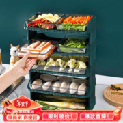 BAIJIE 拜杰 配菜盘家用火锅备菜盘多层置物架多功能备菜神器收纳架 轻奢款孔雀绿5层