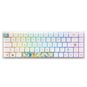 AKKO哆啦A梦 有线三模客制化机械键盘 RGB 热插拔 机器猫 小叮当 联名键盘 电竞游戏键盘 3068B彩虹-三模-果冻粉轴