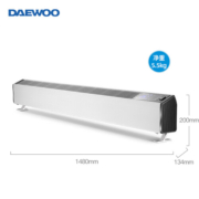 大宇（DAEWOO） 取暖器踢脚线电暖器家用电暖气移动地暖风机加热器遥控智能变频 DWH-B2201E