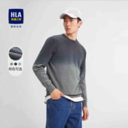 HLA 海澜之家 针织衫男秋经典时尚渐变长袖圆领毛衣男HNZAW3D031A 中灰渐变
