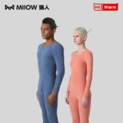 猫人 保暖轻内衣套装 m-xxxl
