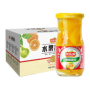 HUANLEJIA 欢乐家 糖水混合水果罐头256g*12罐黄桃橘子雪梨杂果整箱 玻璃瓶装