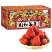 京东百亿补贴：绿水秦川丹东红颜99奶油大草莓礼盒 2斤 单果12g+
