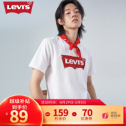 Levi's李维斯2023秋季情侣同款短袖T恤经典logo印花潮流休闲百搭时尚 白色0197 S