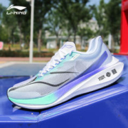 LI-NING 李宁 跑步鞋2023飞电3challenger男鞋碳板运动鞋竞速回弹减震透气跑鞋 标准白/荧光浅青绿