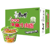 PLUS会员：康师傅 泡椒牛肉面 85g*12桶