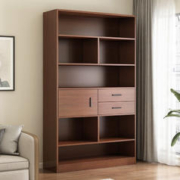 KERZY 可芝 书架落地书柜置物架客厅靠墙格子柜家用简易实木色收纳柜子储物柜