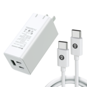 毕亚兹氮化镓充电器套装65WType-C双口 USB-C快速充电头100W数据线 苹果华为联想小米手机电脑电源适配器