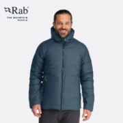 Rab秋冬男士700蓬羽绒疏水硬壳连帽外套防撕裂保暖羽绒服 QDB-49 深灰色/GRH S