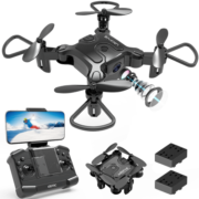 鲁咔贝卡无人机高清专业航拍遥控飞机儿童玩具男孩飞机航模儿童新年礼物 迷你折叠航拍版+双电池