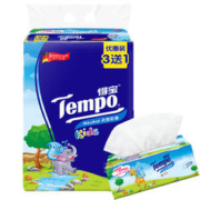 Tempo 得宝 抽纸 90抽*4包儿童系列 4层宝宝专用 纸巾餐巾纸 卫生纸单提
