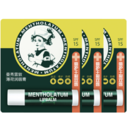 曼秀雷敦（Mentholatum）修护润唇膏女男补水保湿滋润防干裂 百年经典薄荷3.5g*3支