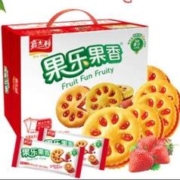 plus：嘉士利 零食果乐果香早餐果酱夹心饼干草莓味680g/盒*3件