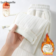 La Chapelle City 拉夏贝尔 麦穗条直筒裤加绒+加绒加厚卫衣