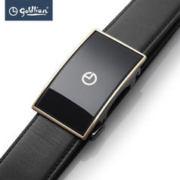 goldlion 金利来 男士金边镜面自动扣烫金logo腰带 头层牛皮 EBDEG963003-99-黑色