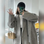 FOURDATRY 2023韩国高端婴驼绒双面羊毛手缝大衣简约百搭气质长款女