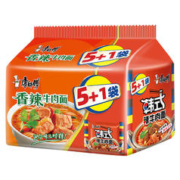 限移动端：康师傅 方便面 经典香辣牛肉面*5+酸香爽金汤肥牛面*1 泡面袋装速食