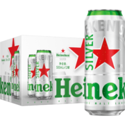 Heineken喜力silver星银啤酒 整箱装清爽啤酒 全麦酿造 原麦汁浓度≥9.5°P 500mL 12罐