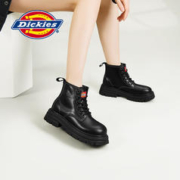 Dickies 帝客 马丁靴女2024新款春秋英伦风复古系带黑色百搭厚底短靴女