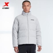XTEP 特步 羽绒服男鸭绒立领保暖短款棉衣防风外套宽松上衣