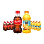 可口可乐 碳酸饮料+美汁源果味饮料300ml*24瓶