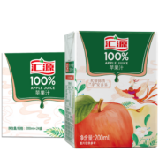 汇源 100%苹果汁无添加纯果汁健康营养饮料200ml*24盒整箱
