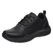 斯凯奇Skechers商务休闲鞋男宽鞋时尚拼接舒适套脚鞋66418黑色41.0