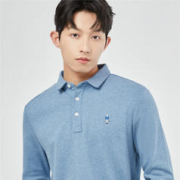 GIORDANO 佐丹奴 Polo男装厚实纯棉磨毛小刺绣长袖POLO 01011782