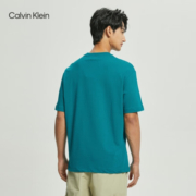 Calvin Klein  Jeans夏季男士简约字母印花舒适纯棉休闲宽松短袖T恤40HM228 461-深湖蓝 XS  （推荐115-125斤）