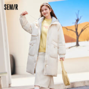 Semir 森马 羽绒服女连帽宽松冬季撞色拼接加厚保暖
