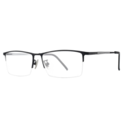 蔡司（ZEISS）镜片近视眼镜纯钛半框可配度数 砂黑 视特耐1.60高清