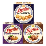Danisa 皇冠丹麦曲奇饼干90g*3盒(原味+巧克力味腰果+葡萄干味)